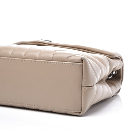 Saint Laurent Calfskin Y Quilted Monogram Small Loulou Chain Satchel Dark Beige 9 of 14