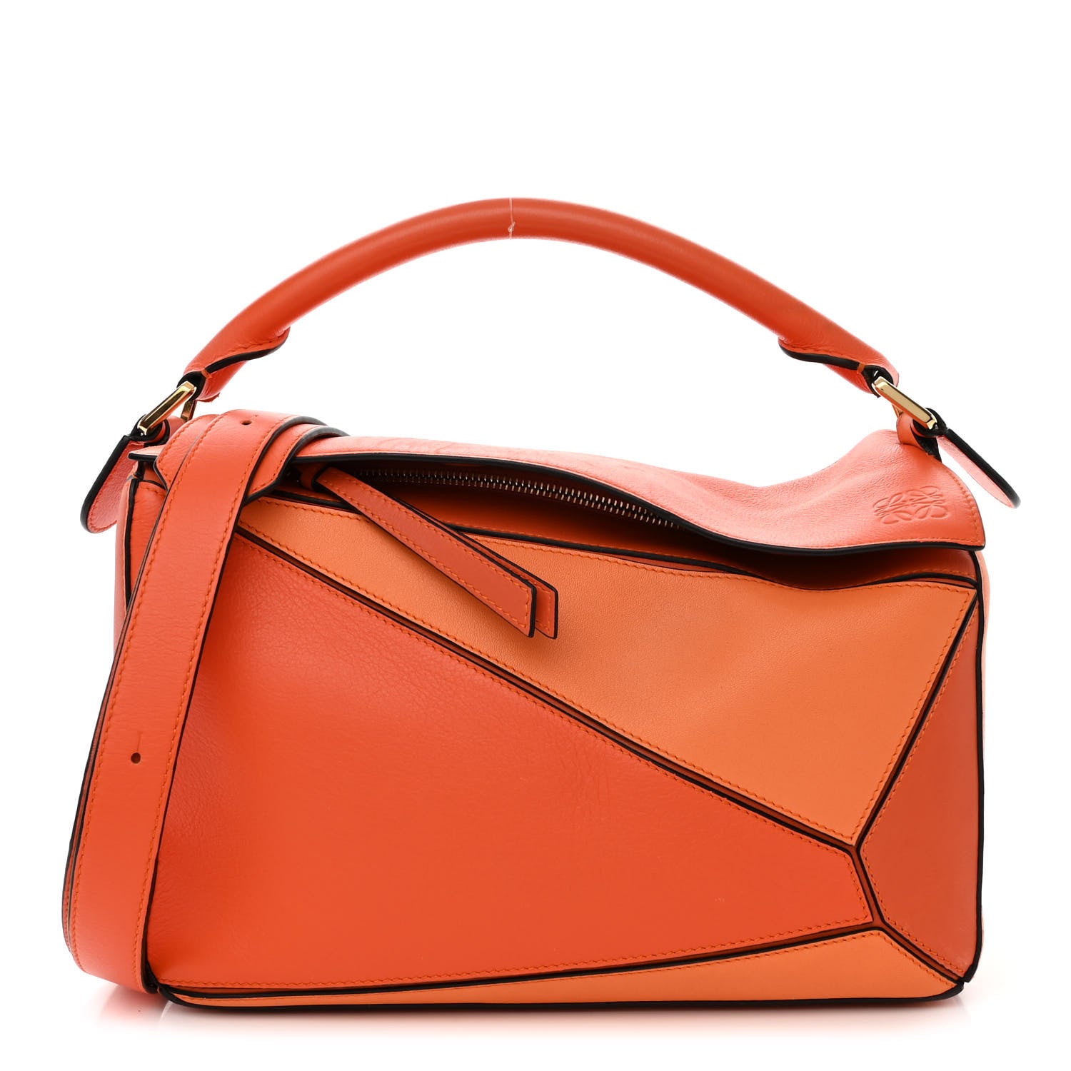 Loewe Calfskin Medium Puzzle Bag Orange Multi 1 of 20