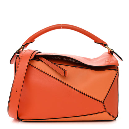 Loewe Calfskin Medium Puzzle Bag Orange Multi 1 of 20