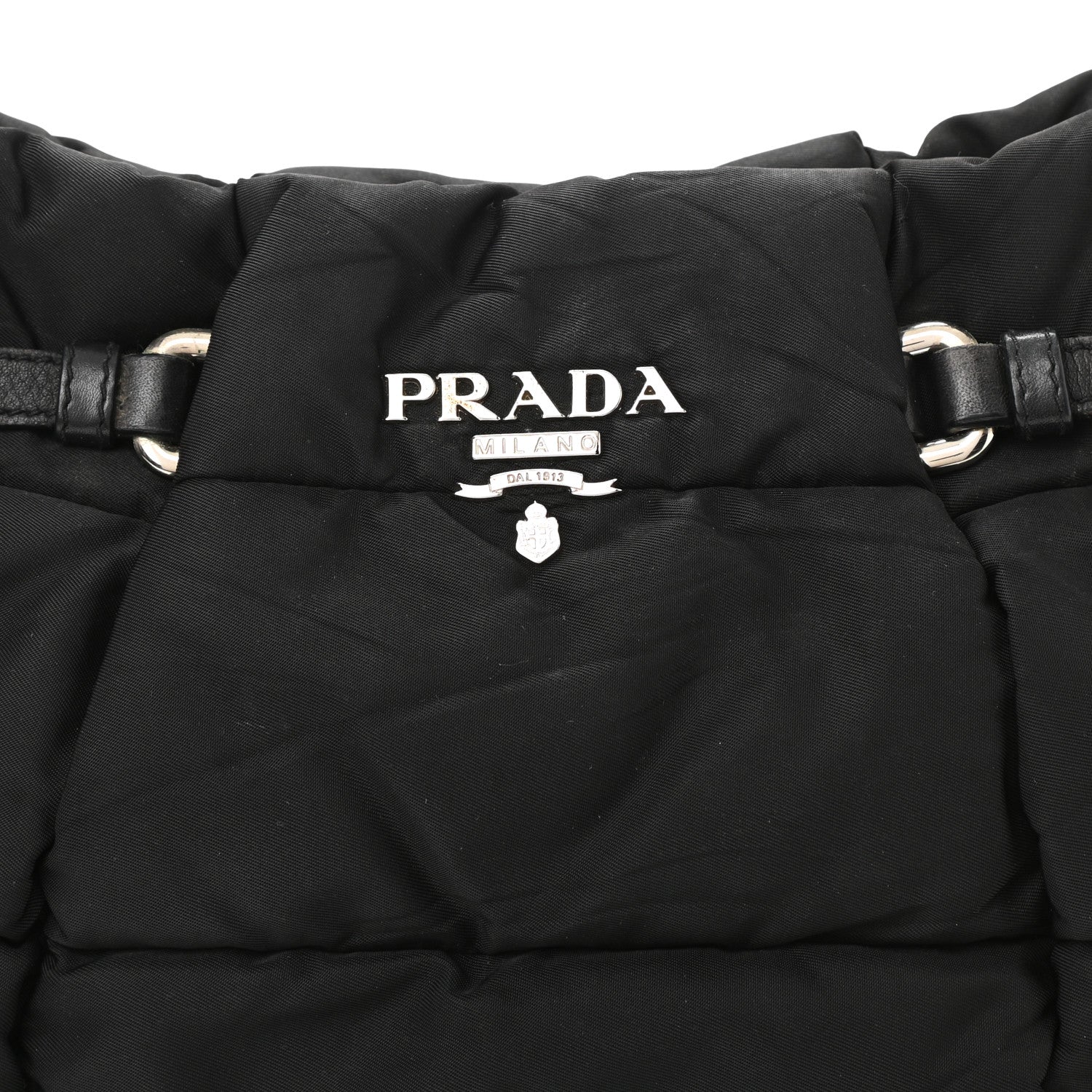 Prada Tessuto Nylon Quilted Shoulder Bag Black 8 of 11