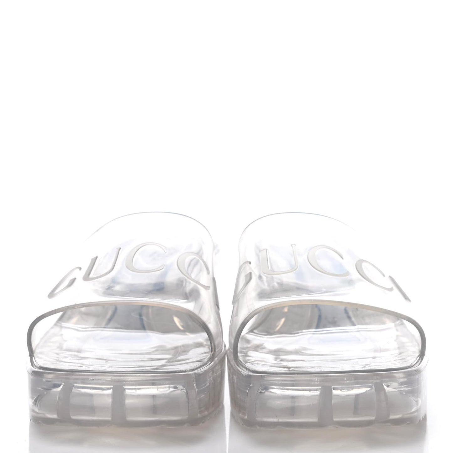 Rubber Gucci Logo Womens Platform 20/60mm Slide Sandals 41 Transparent