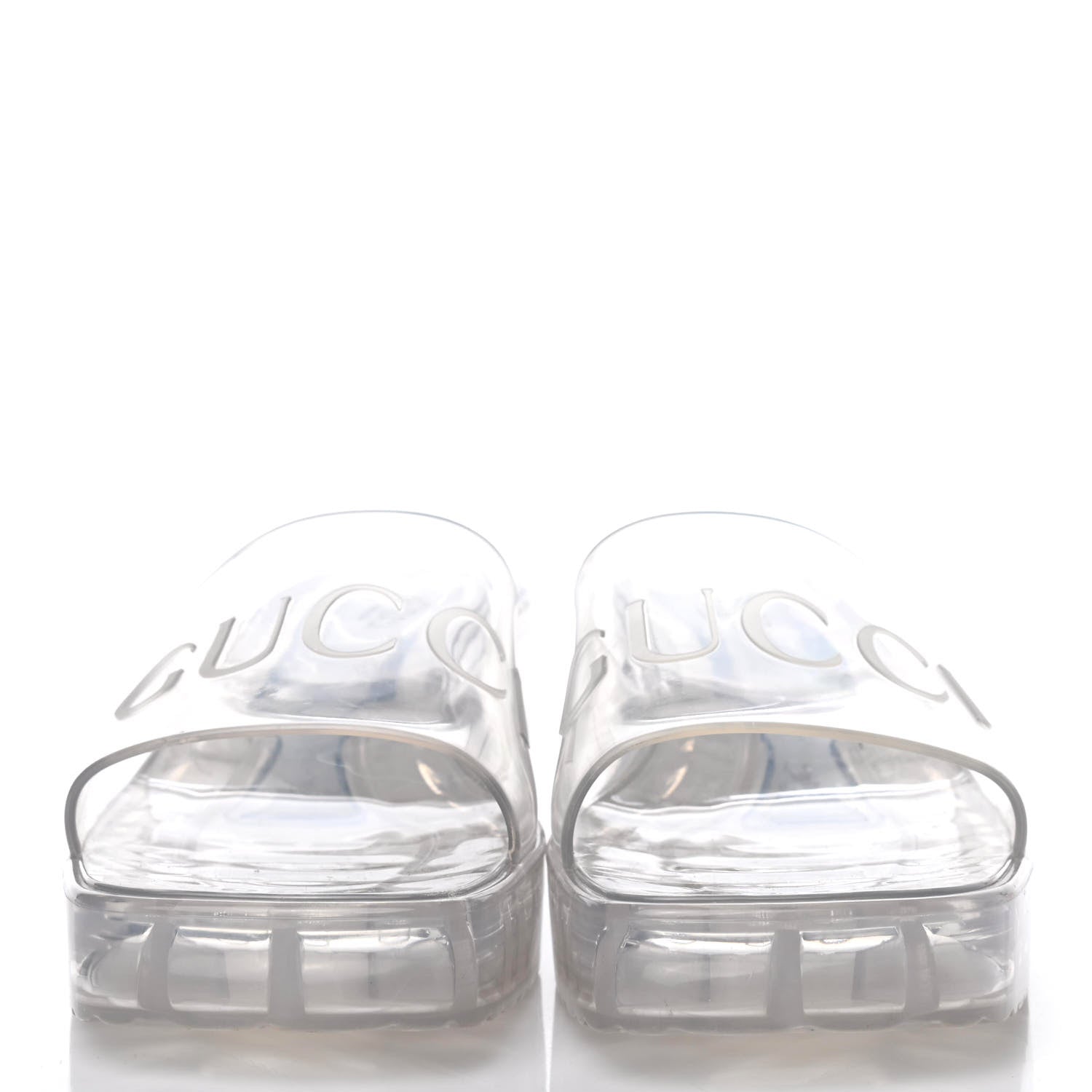 Gucci Rubber Gucci Logo Womens Platform 20/60mm Slide Sandals 41 Transparent 2 of 4