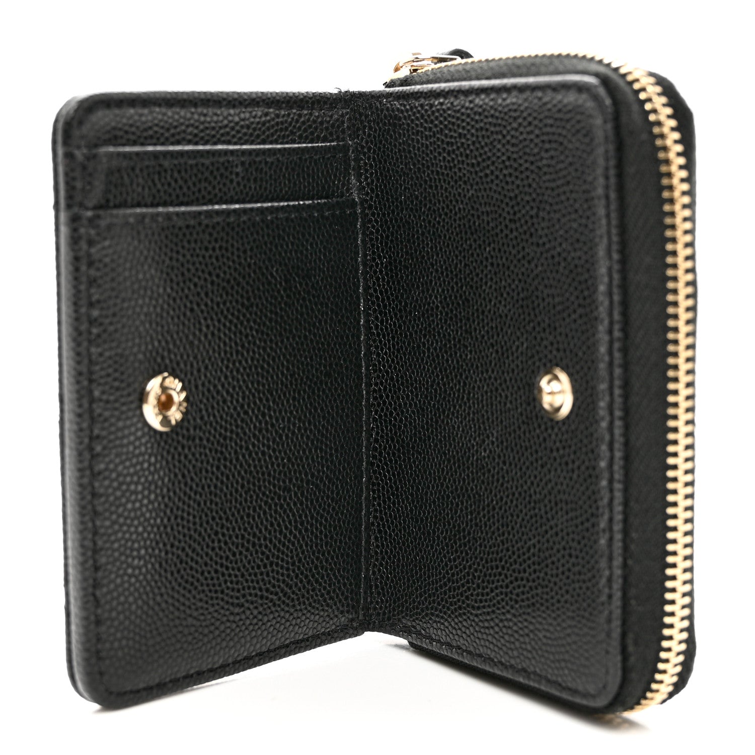 Chanel Caviar Quilted Compact Zipped Wallet Black 5 of 7
