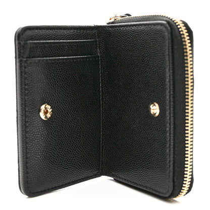 Chanel Caviar Quilted Compact Zipped Wallet Black 5 of 7