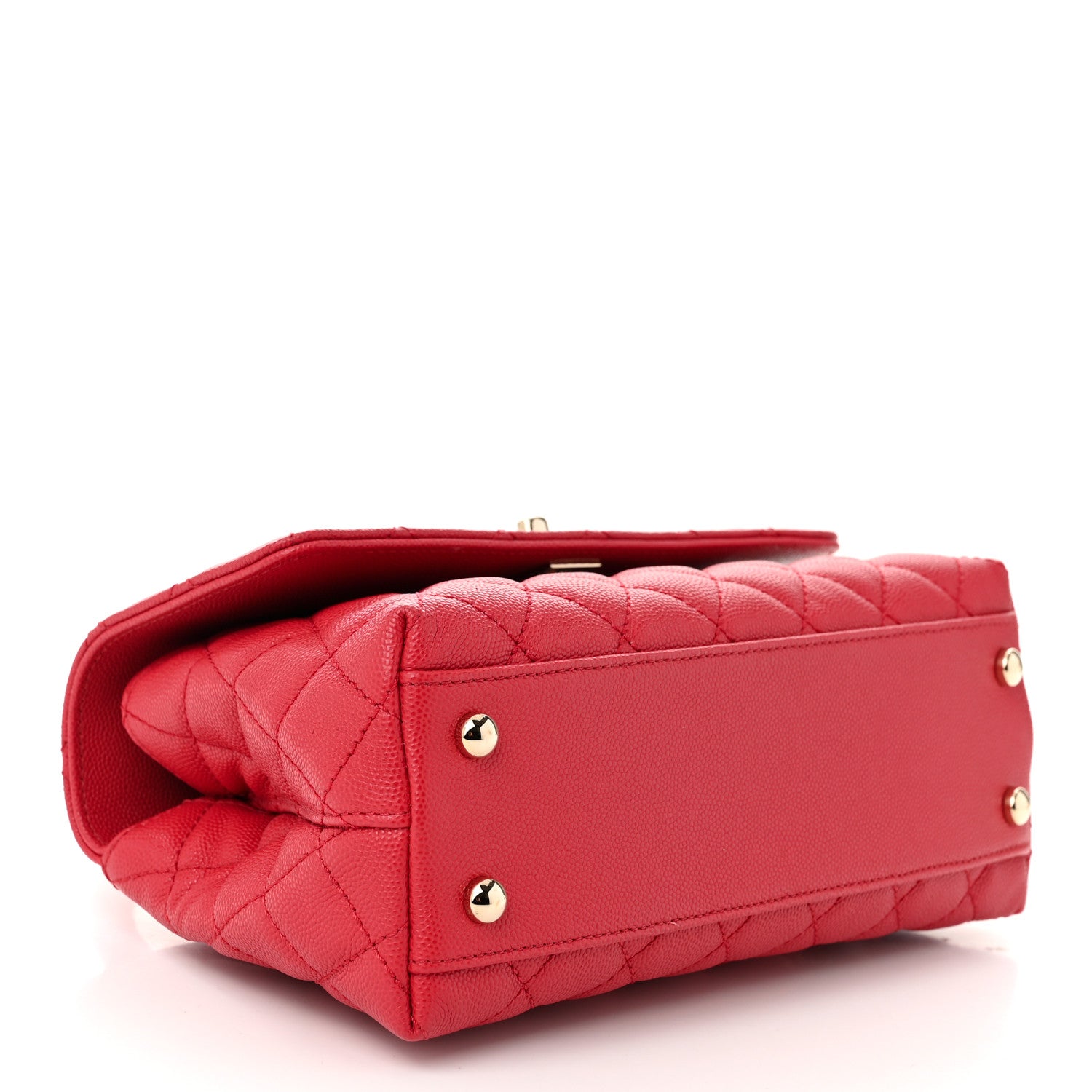 Chanel Caviar Quilted Mini Coco Handle Flap Red 4 of 11