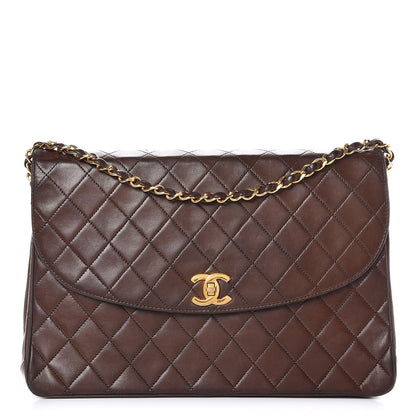 Chanel Lambskin Quilted Jumbo Single Flap Brown 1 of 17