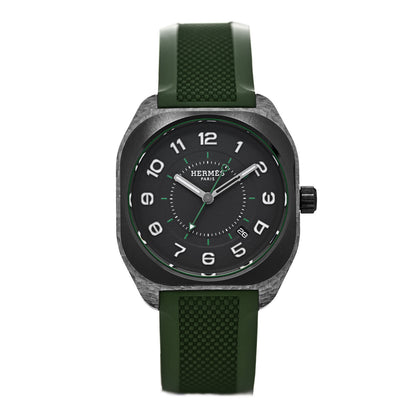 Hermes Glass Fiber Ceramic Rubber 39mm H08 Automatic Watch Vert 1 of 5