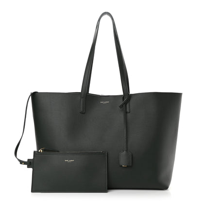 Saint Laurent Calfskin Large Shopping Tote Dark Green 1 of 10