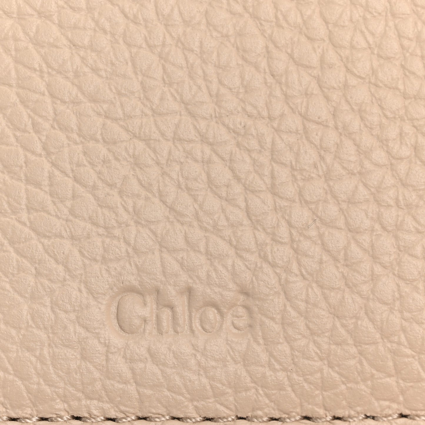 Grained Calfskin Alphabet Compact Wallet Nude