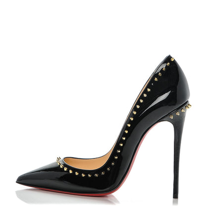 Christian Louboutin Patent Anjalina 120 Studded Pumps 37 Black 1 of 7