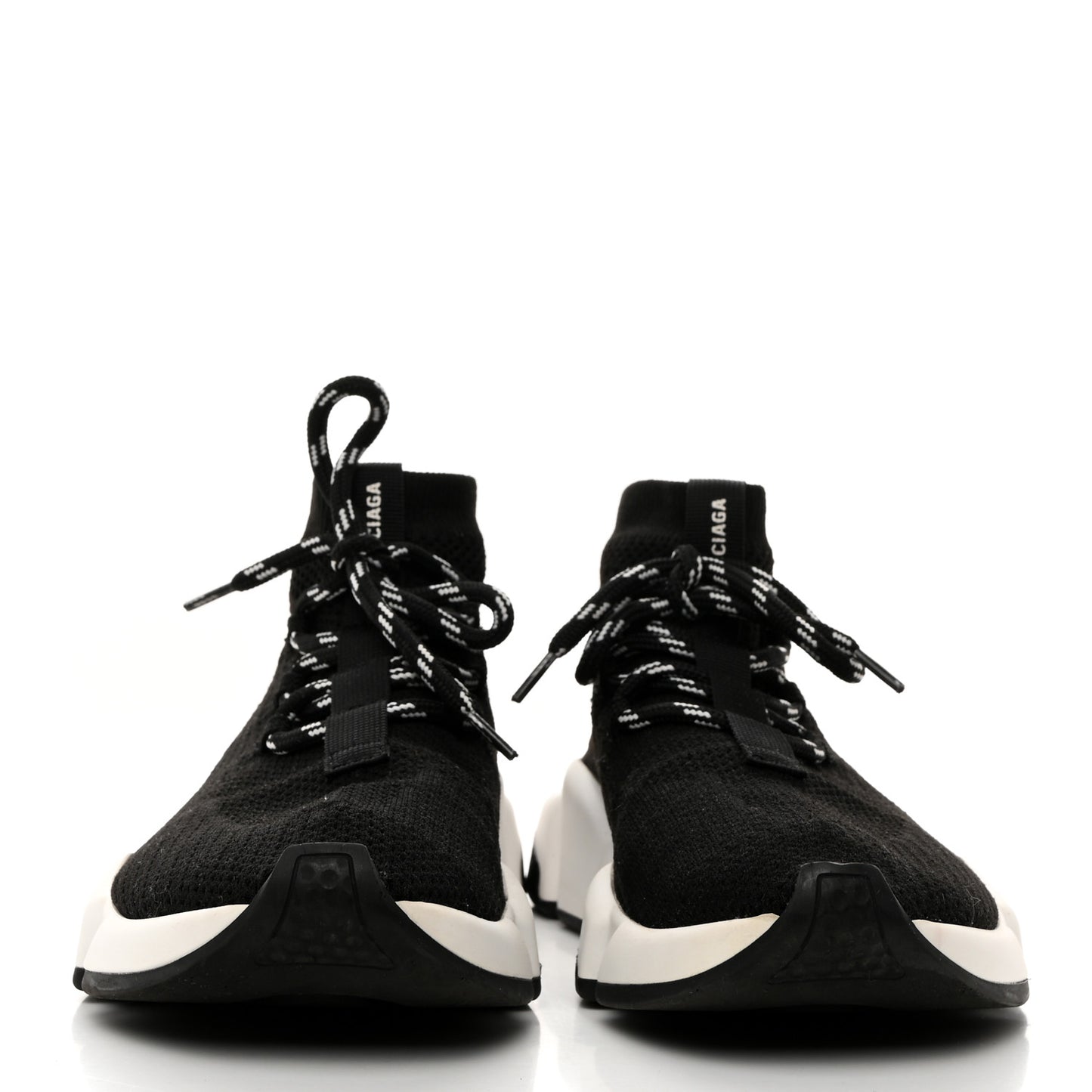 Knit Womens Speed Lace Up Sneakers 37 Black