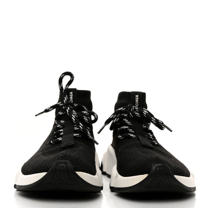 Balenciaga Knit Womens Speed Lace Up Sneakers 37 Black 2 of 7