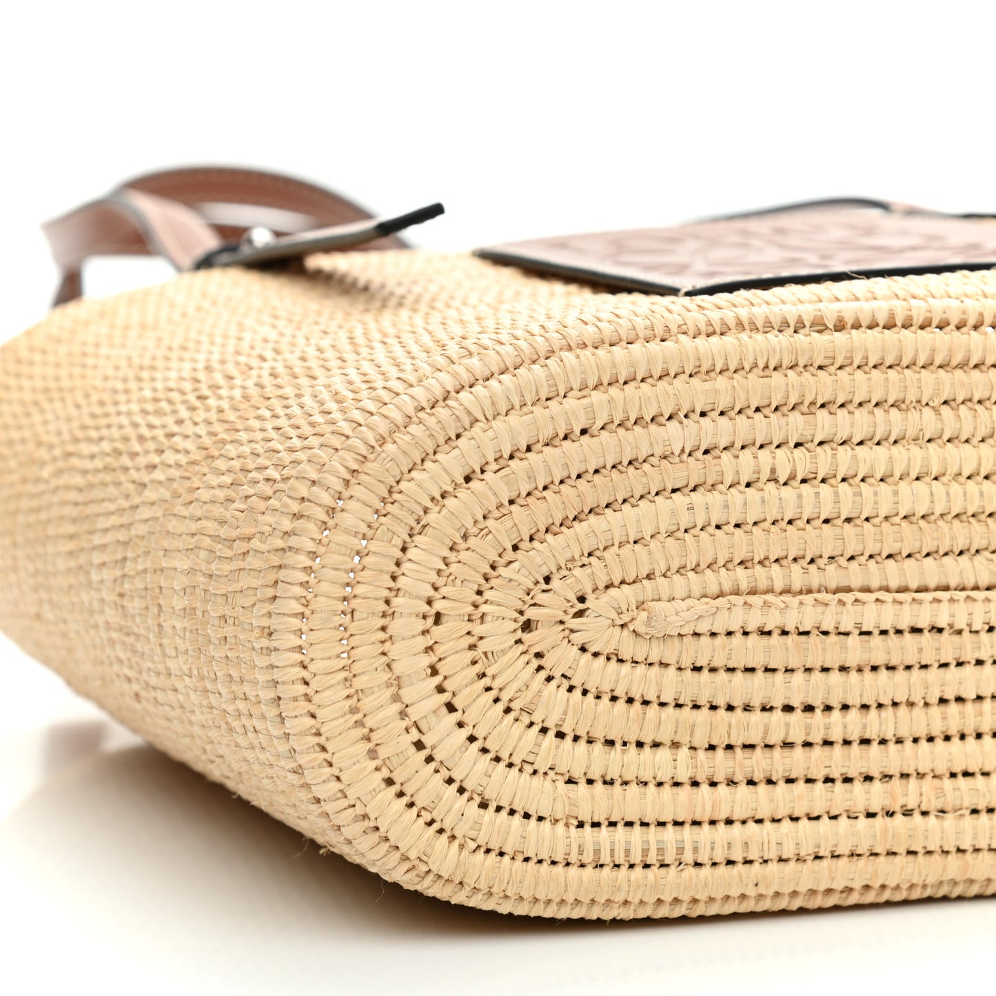 Raffia Small Square Basket Tote Bag Natural Tan