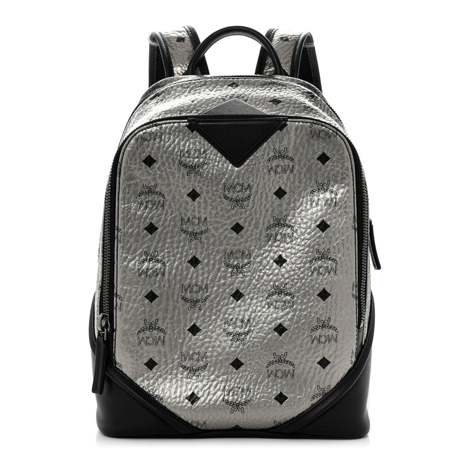 MCM Metallic Visetos Small Duke Backpack Silver 1 of 11