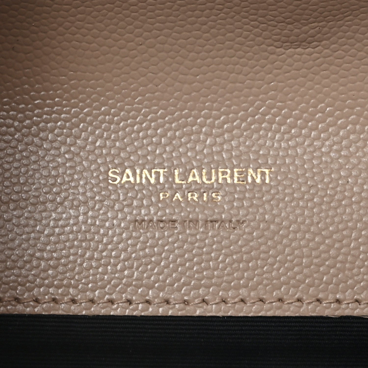 Saint Laurent Grain De Poudre Textured Mixed Matelasse Triquilt Monogram Clutch Dark Beige 7 of 7