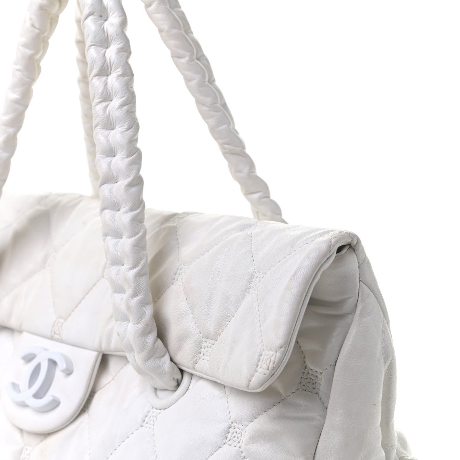 Chanel Quilted Lambskin Large Hidden Chain Flap Bag White 9 of 13