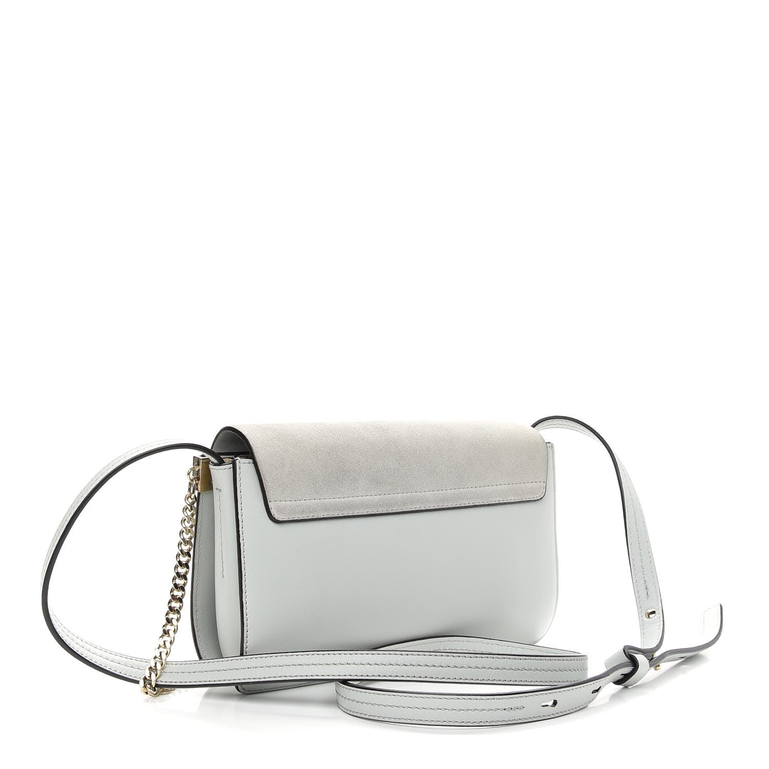 Chloe Suede Calfskin Small Faye Shoulder Bag Airy Grey 2 of 7