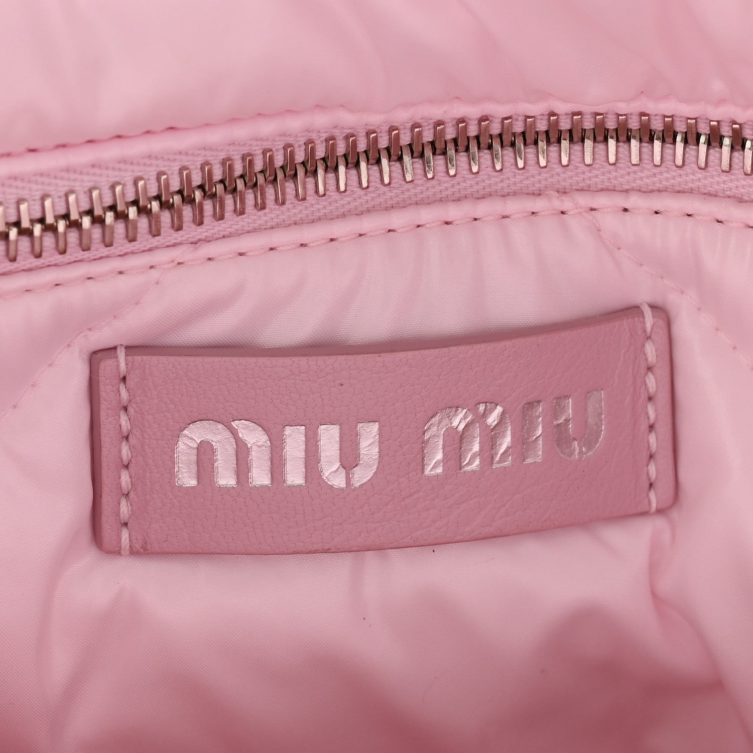 Miu Miu Padded Nylon Quilted Tote Alabaster Primrose 6 of 11