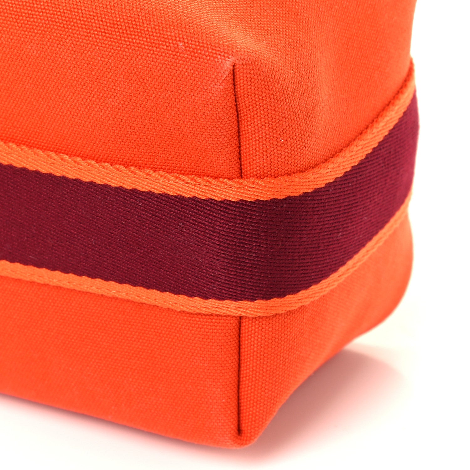 Hermes Canvas Small Bride-A-Brac Pouch Orange Burgundy 10 of 10