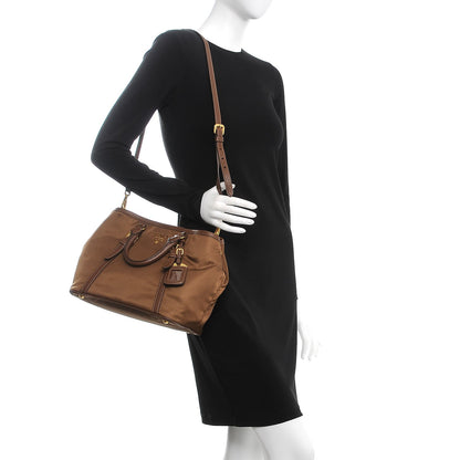 Prada Nylon Tessuto Vitello Daino Tote Corinto 2 of 10