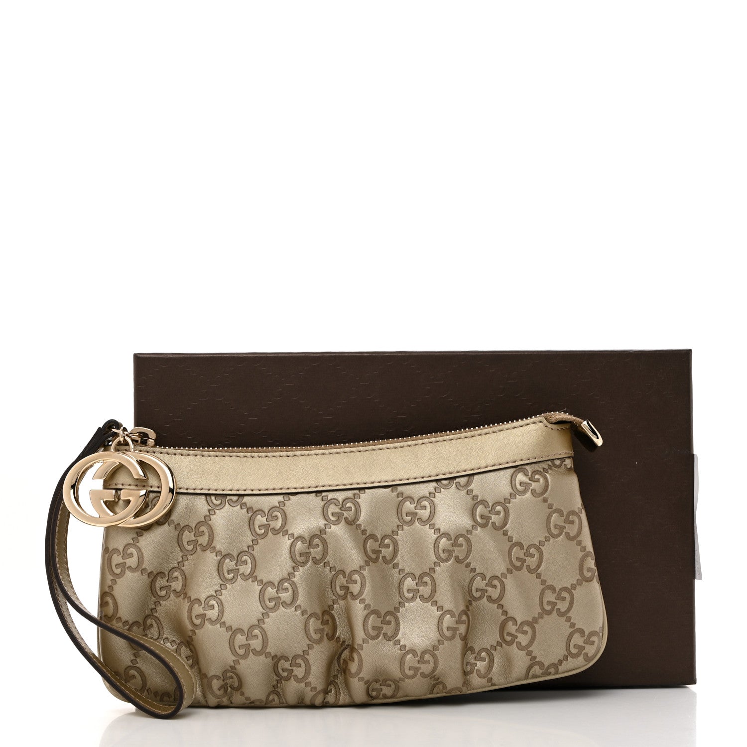 Gucci Guccissima New Britt Wristlet Gold 8 of 8