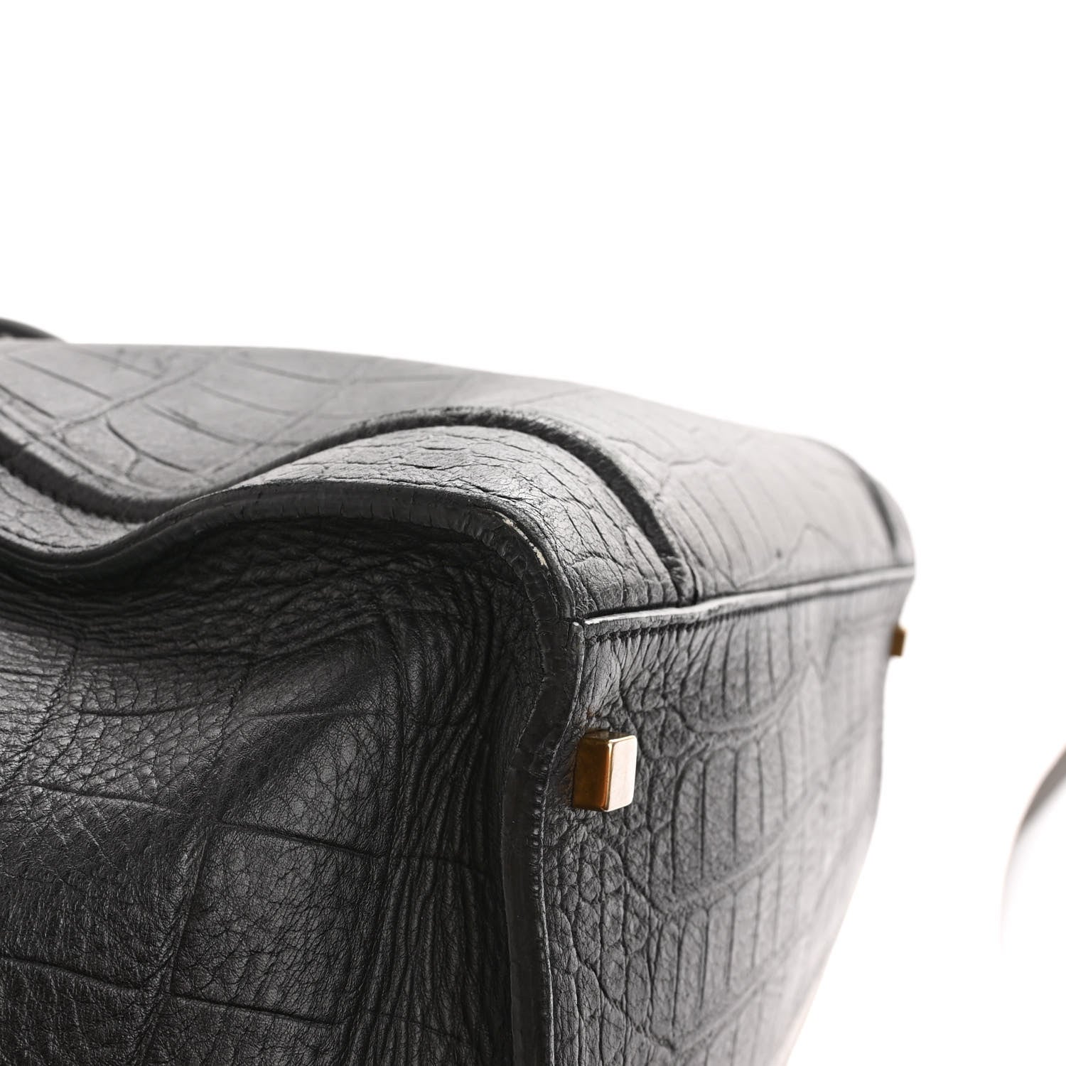 Celine Crocodile Embossed Calfskin Large Phantom Luggage Black 12 of 12