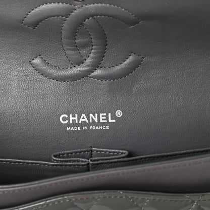 Chanel Patent Calfskin Quilted Medium Double Flap Grey 9 of 11