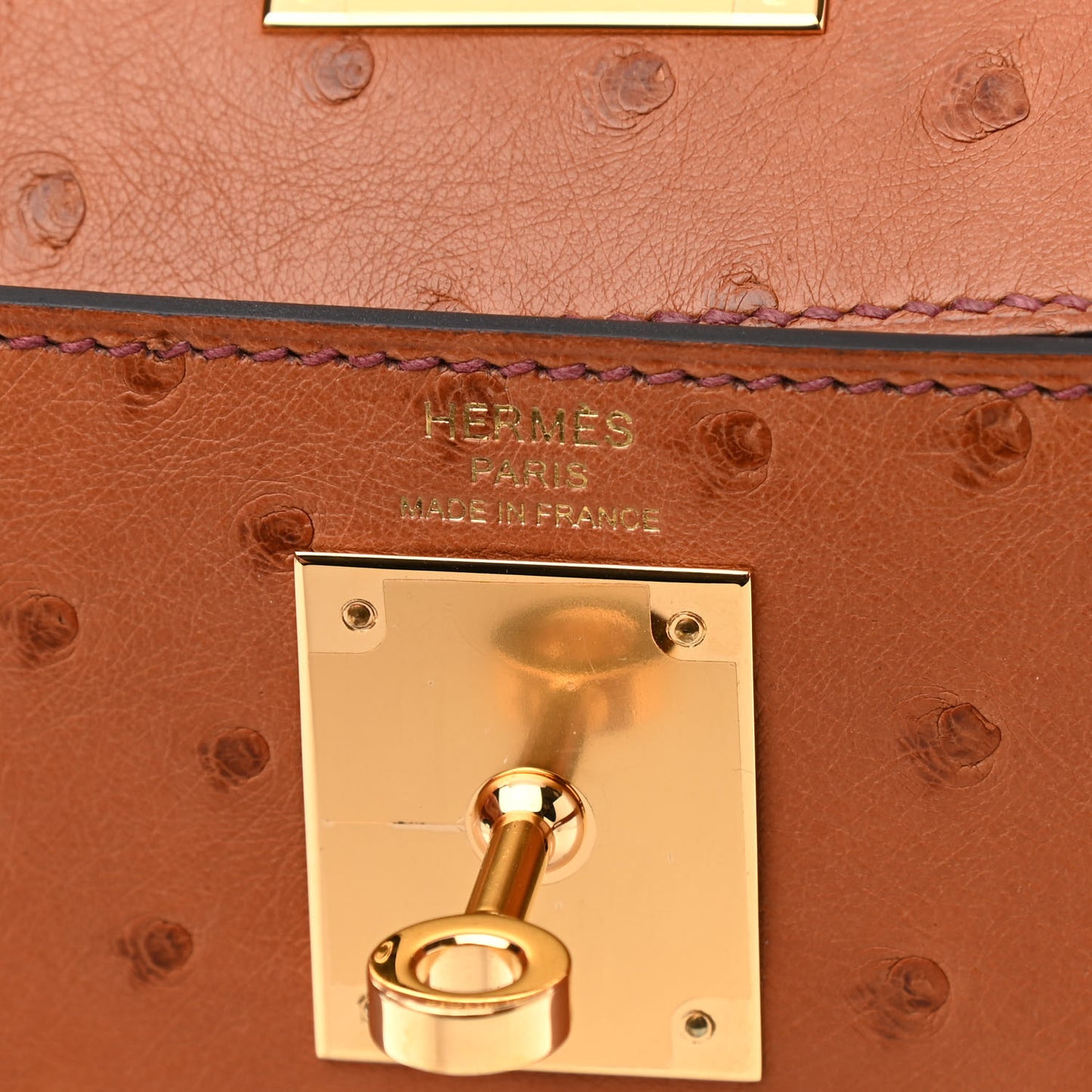 Ostrich Kelly Sellier 28 Gold
