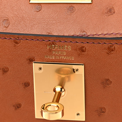 Hermes Ostrich Kelly Sellier 28 Gold 5 of 9