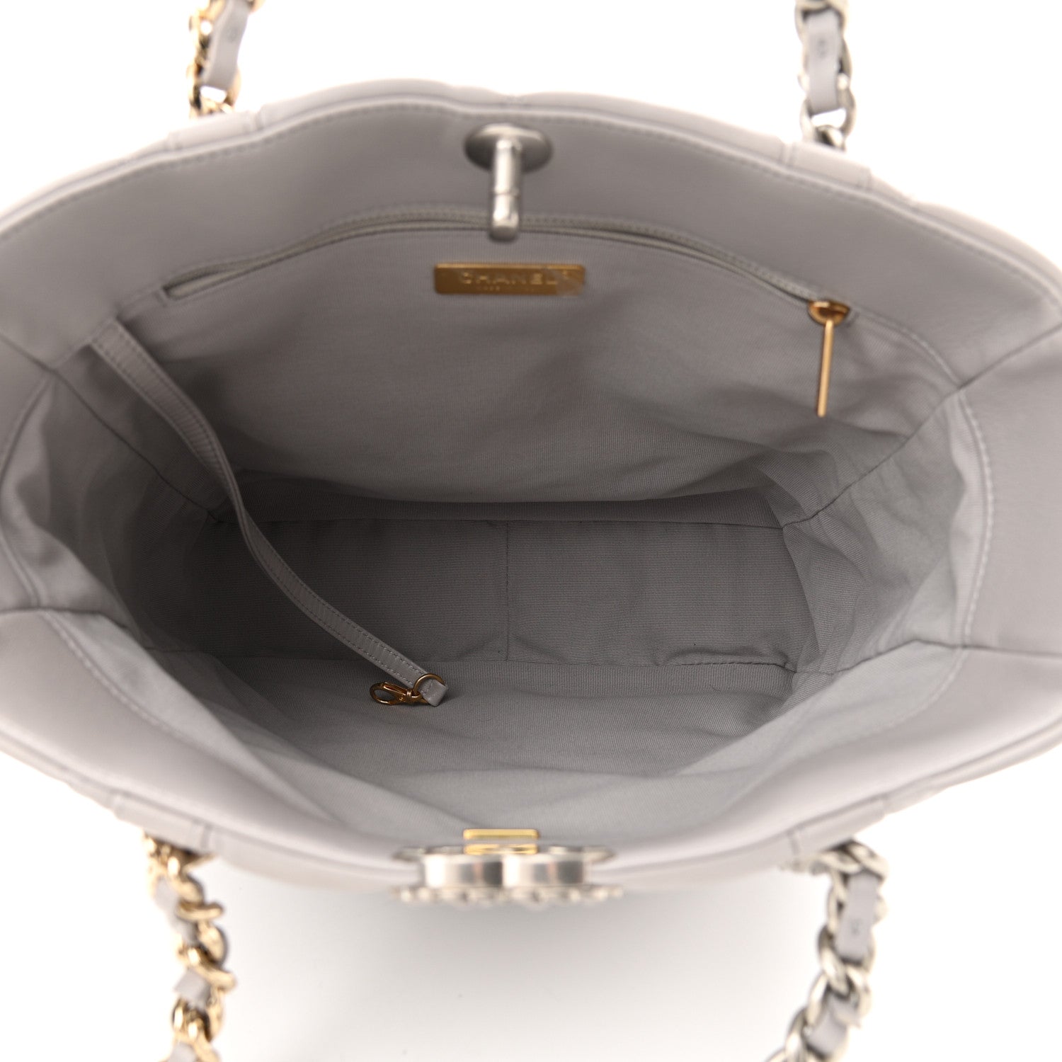 Chanel Lambskin Quilted Chanel 19 Shopping Bag Grey 4 of 9