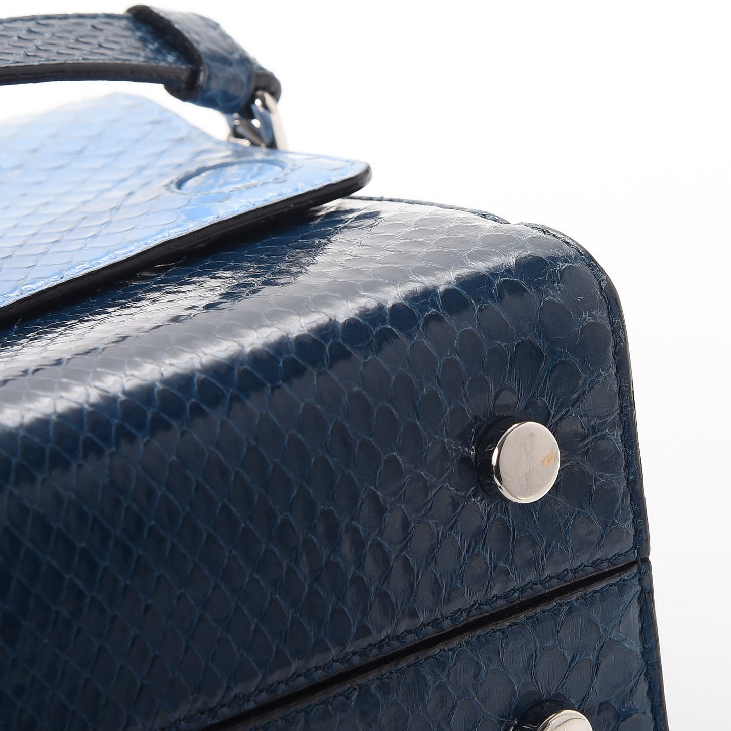 Python Mini Diorever Flap Blue