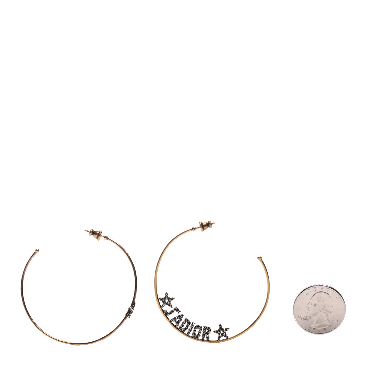 Metal Crystal J'Adior Hoop Earrings Aged Gold