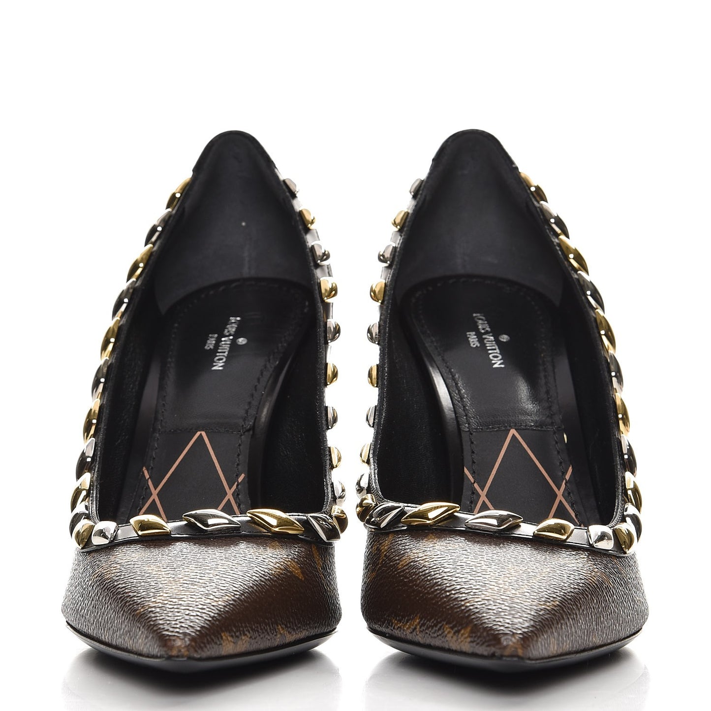 Calfskin Monogram Eldorado Pumps 37.5 Cacao