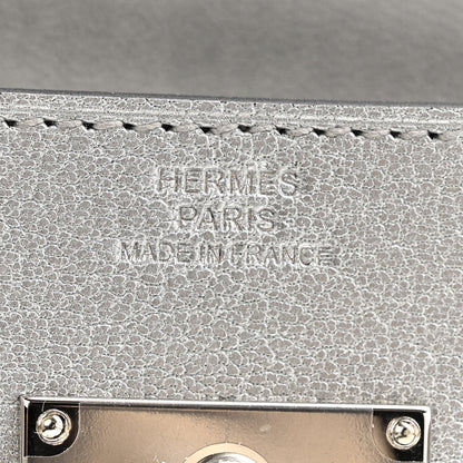 Hermes Metallic Chevre Chamkilight Kelly Wallet To Go Argent 7 of 12