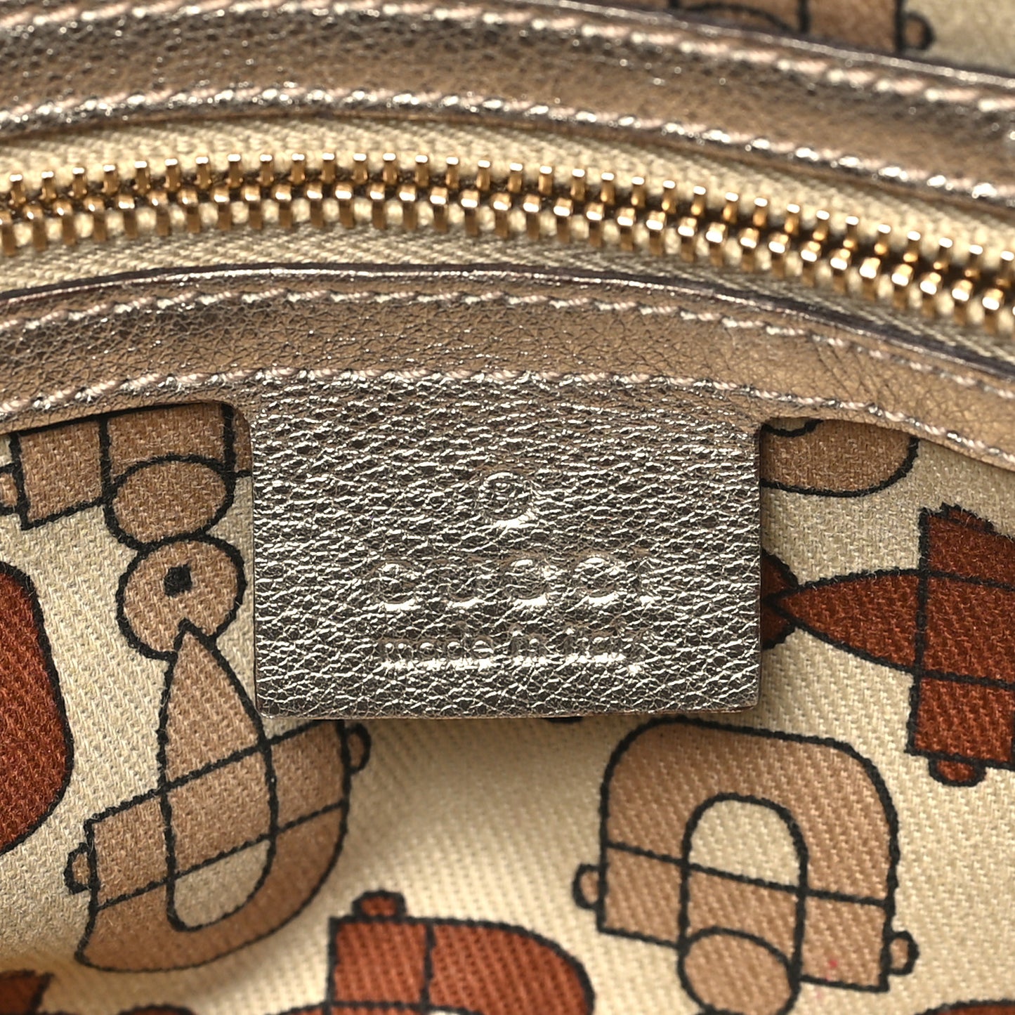 Guccissima Small Capri Satchel Metallic Gold