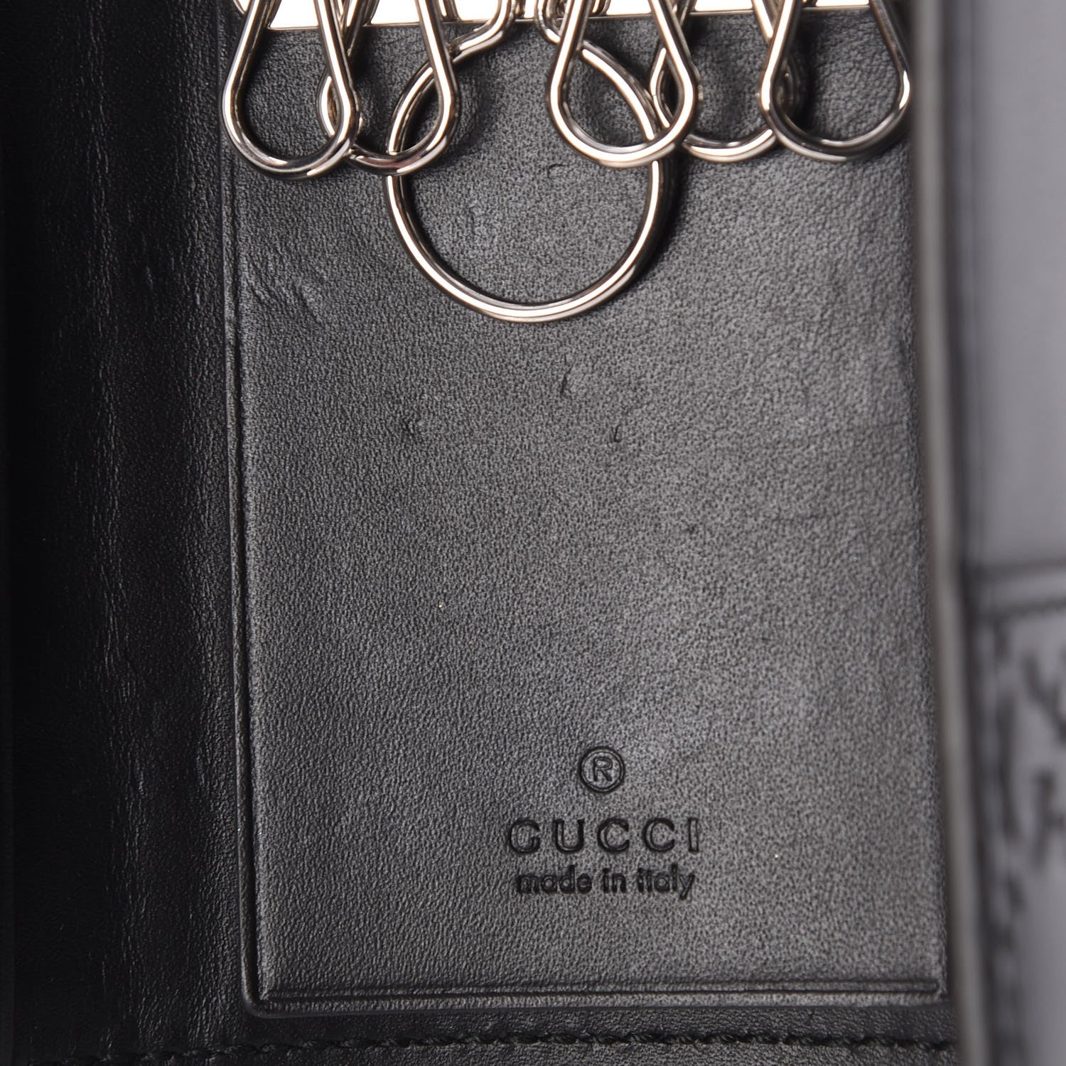 Gucci Guccissima 6 Key Holder Case Black 6 of 7