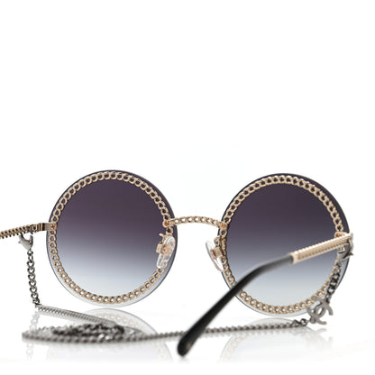 Chanel Round Chain Sunglasses 4245 Gold 5 of 8