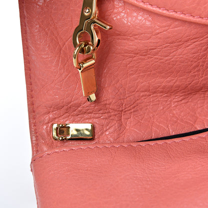 Balenciaga Agneau Giant 12 Gold Hardware Envelope Strap Clutch Rose Azalee 18 of 18