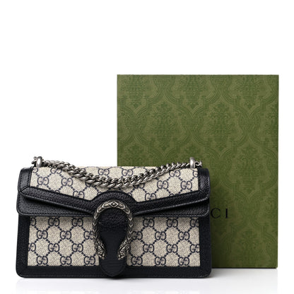 Gucci GG Supreme Monogram Textured Dollar Calfskin Small Rectangular Dionysus Shoulder Bag Beige Blue 10 of 10