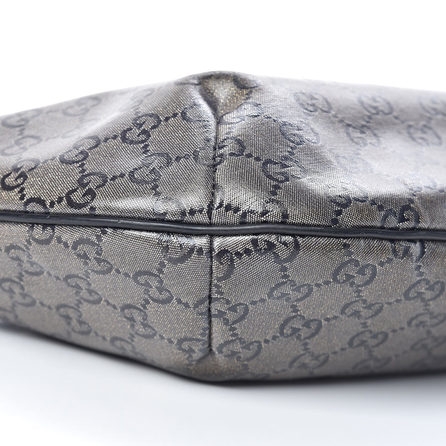 Crystal Monogram Medium Half Moon Hobo Black