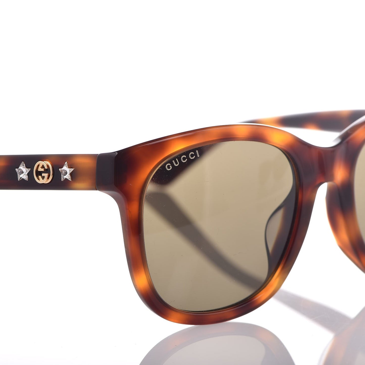 Round Frame GG Star Sunglasses GG0207S Tortoiseshell