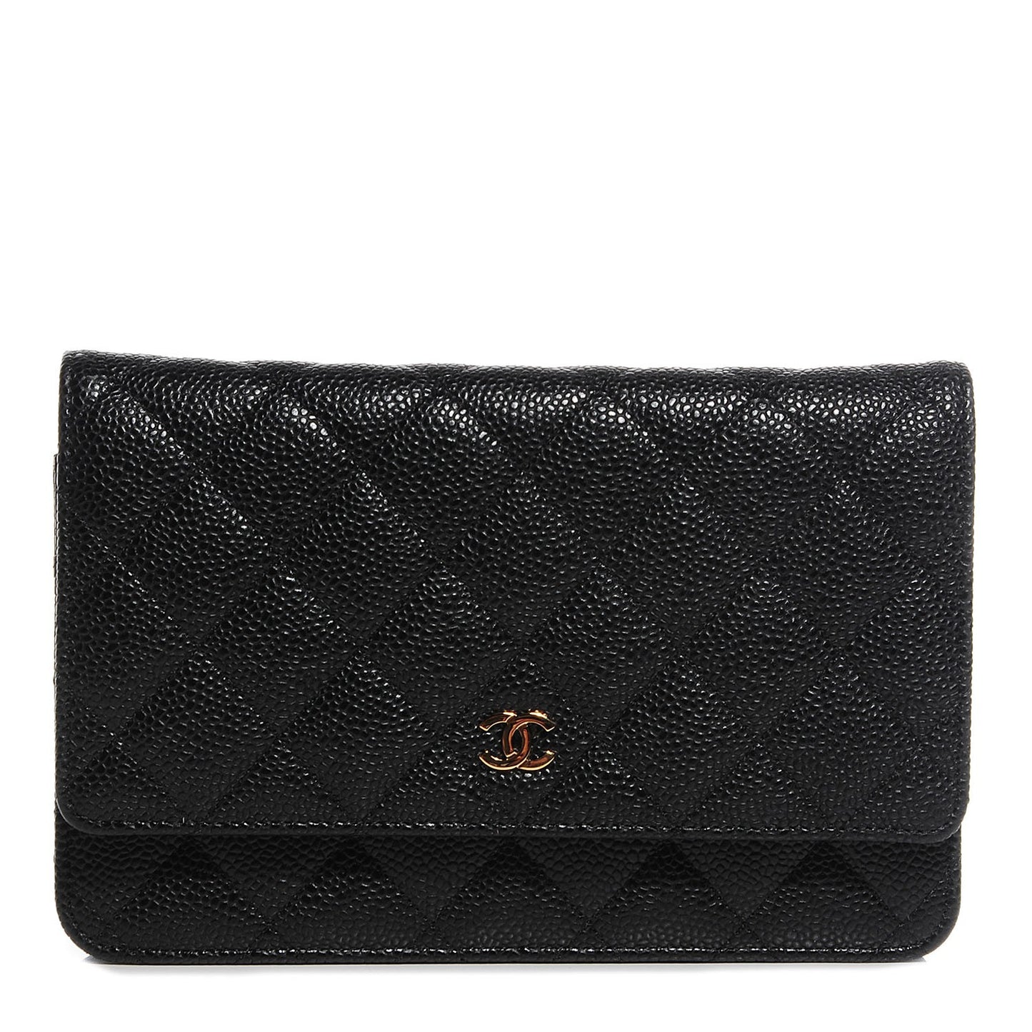 Caviar Quilted Wallet On Chain WOC Black
