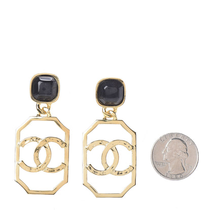 Chanel Metal Natural Stones CC Earrings Gold Blue 2 of 4