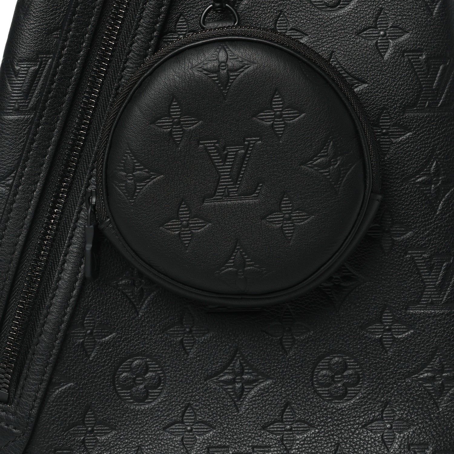Louis Vuitton Calfskin Shadow Monogram Duo Slingbag Black 8 of 10