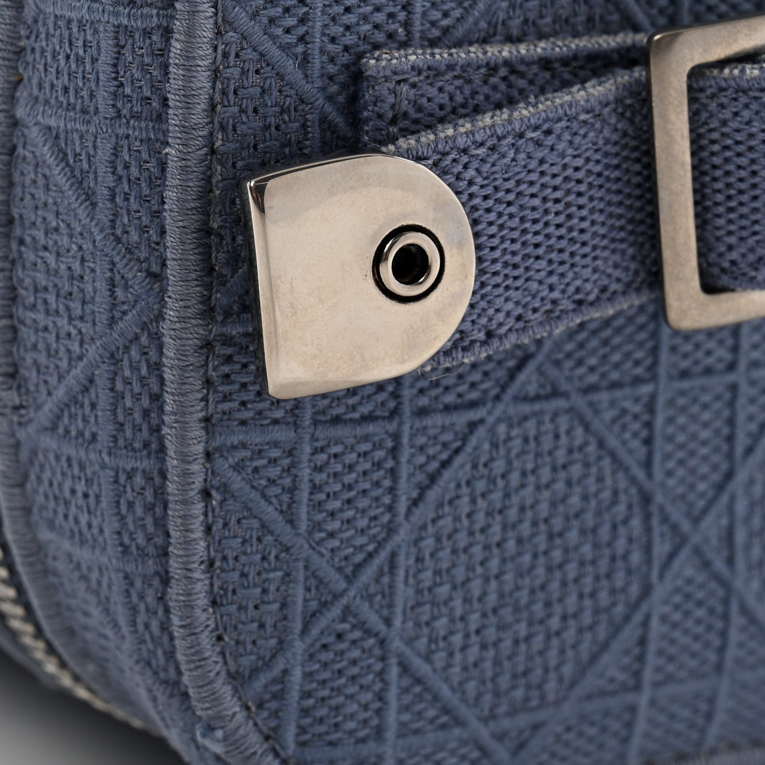 Christian Dior Canvas Embroidered Cannage Diortravel Vanity Case Blue 9 of 9