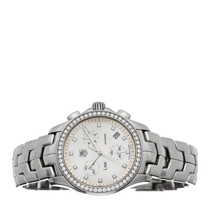 Tag Heuer Stainless Steel Diamond Bezel Mother of Pearl 33mm Link Lady Quartz Watch CJF1314 2 of 5