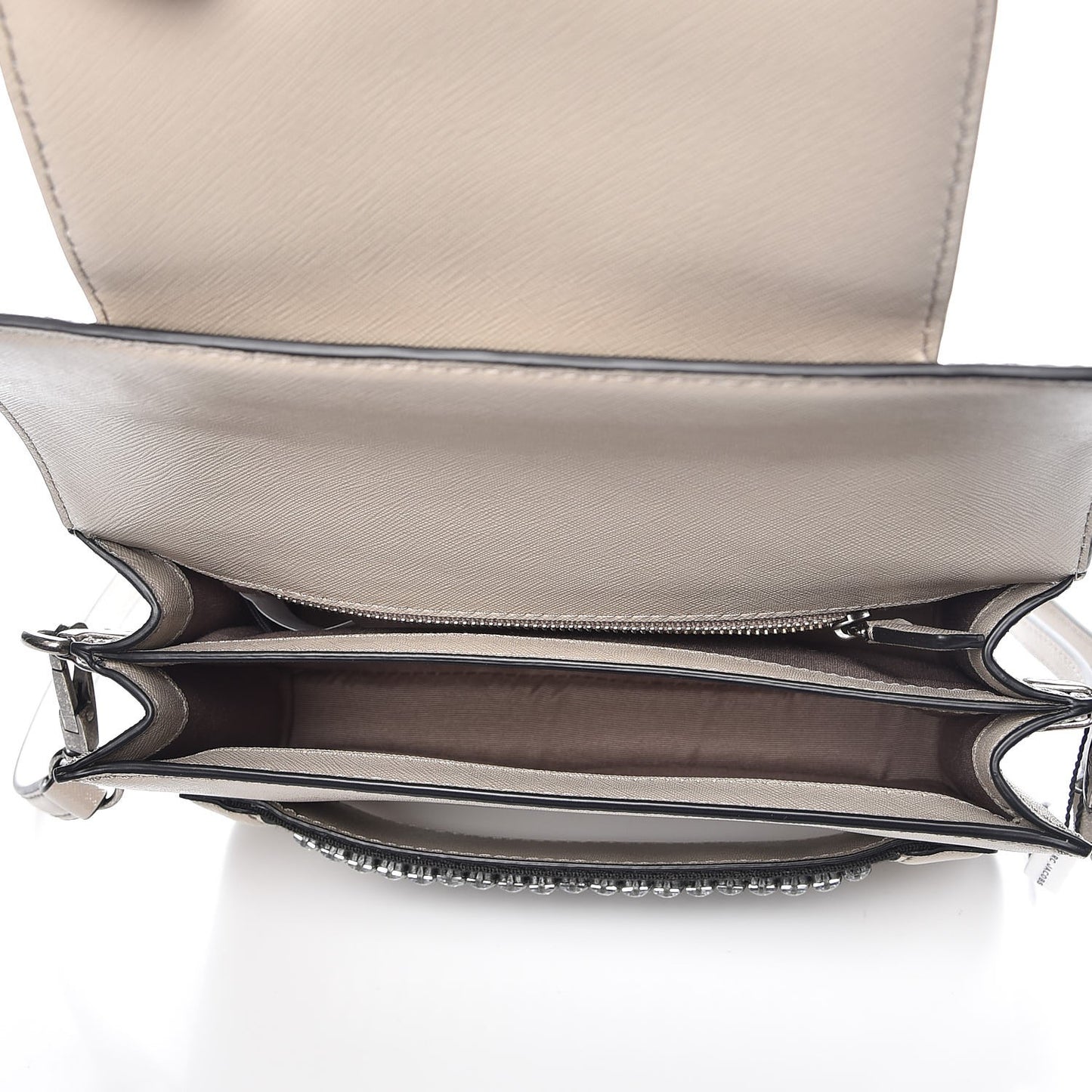 Saffiano Crystal Embellished Medium Madison Flap Crossbody Bag Pebble Multi