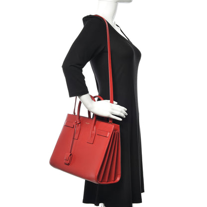 Saint Laurent Calfskin Small Sac De Jour Lipstick Red 2 of 9