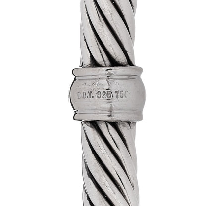 David Yurman Sterling Silver 18K White Gold Diamond 7mm Cable Classics Station Bracelet 3 of 3