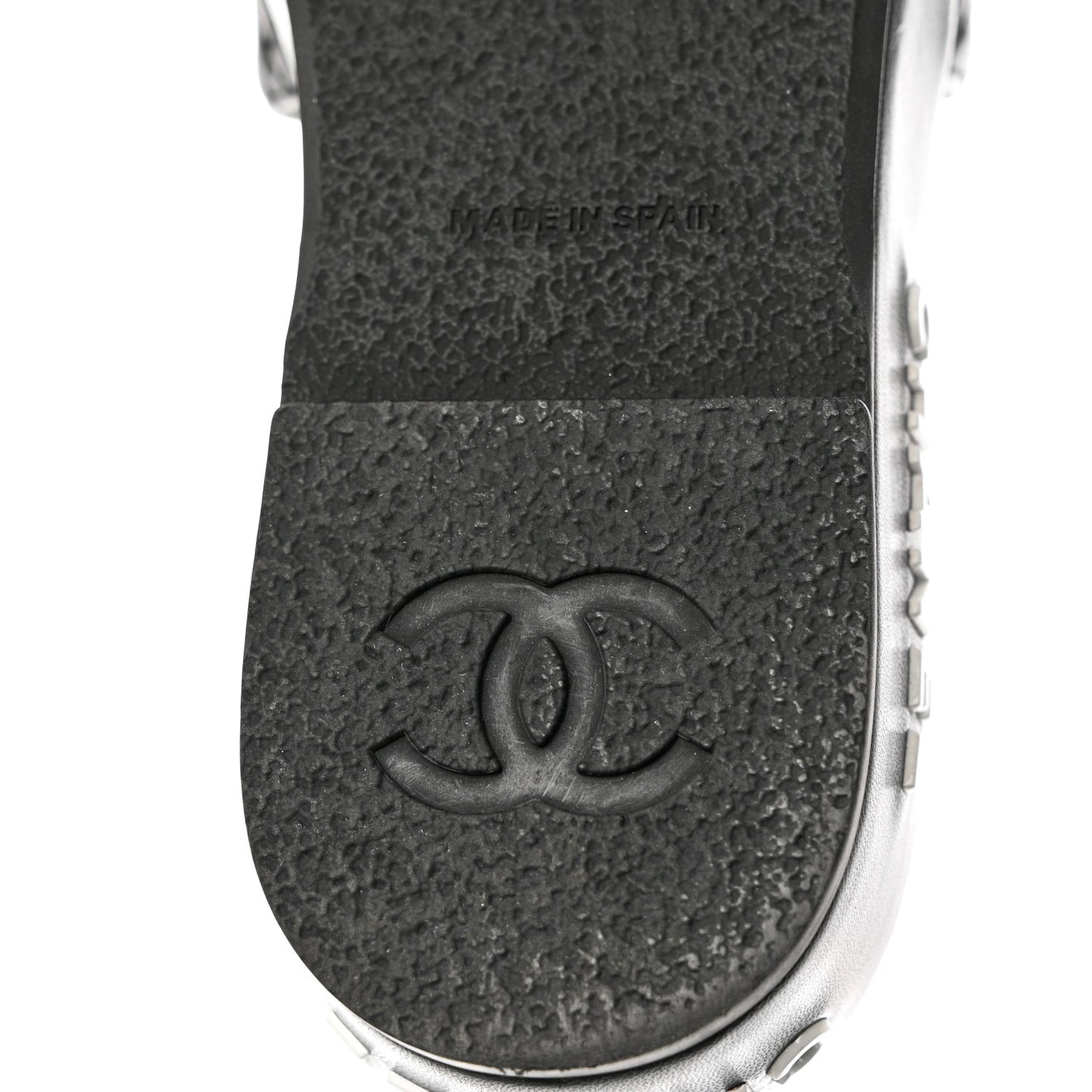 Lambskin Quilted CC Mules Sandals 36 Black White